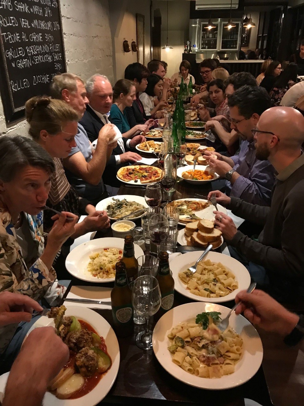Picture of the Network Pizza Dinner after the Board Meeting October 2017
